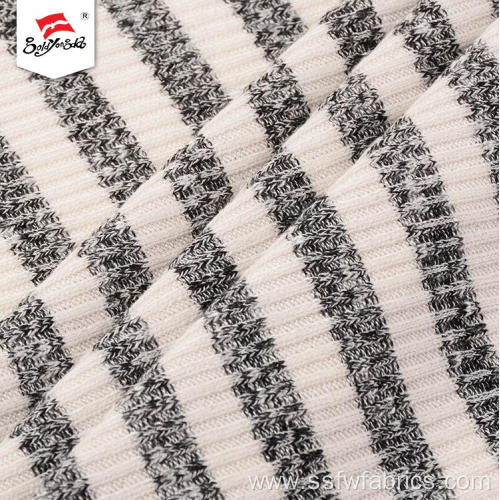 Stripe Design 2x2 Rib Spandex Poly Knit Fabric